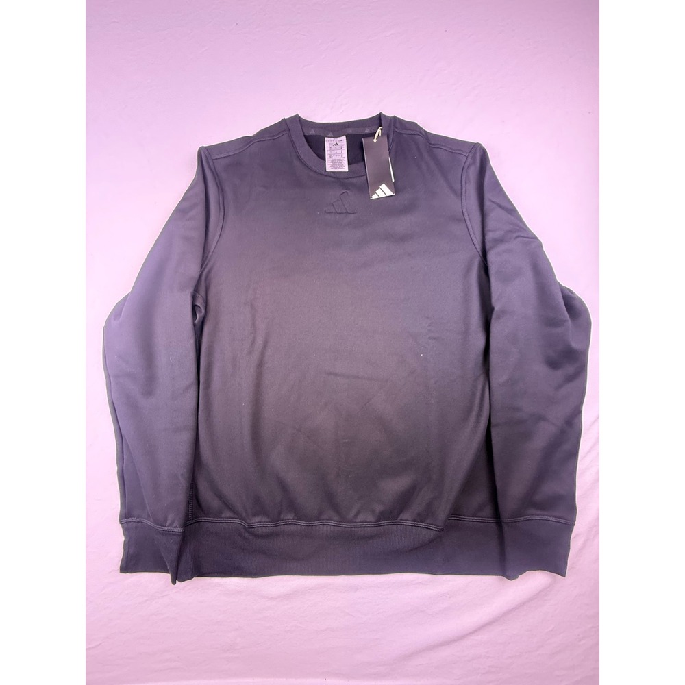 Adidas Ultimate Cozy Crew Mens Medium Black NEW Golf Sweatshirt KE6526